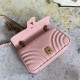 Gucci GG Marmont Mini Shoulder Bag in Pink Chevron Leather