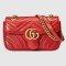 Gucci GG Marmont Mini Shoulder Bag in Red Chevron Leather