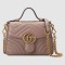 Gucci GG Marmont Mini Top Handle Bag in Nude Chevron Calfskin