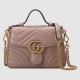 Gucci GG Marmont Mini Top Handle Bag in Nude Chevron Calfskin