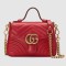 Gucci GG Marmont Mini Top Handle Bag in Red Chevron Calfskin