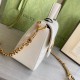 Gucci GG Marmont Mini Top Handle Bag in White Chevron Calfskin