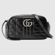 Gucci GG Marmont Small Camera Bag in Black Matelasse Leather