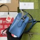 Gucci GG Marmont Small Camera Bag in Blue Matelasse Leather