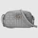 Gucci GG Marmont Small Camera Bag in Grey Matelasse Leather