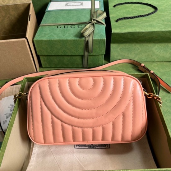 Gucci GG Marmont Small Camera Bag in Round Matelasse Leather