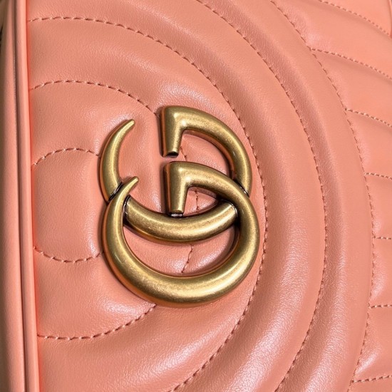 Gucci GG Marmont Small Camera Bag in Round Matelasse Leather