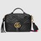 Gucci GG Marmont Small Shoulder Bag in Black Matelasse Calfskin