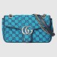 Gucci GG Marmont Small Shoulder Bag in Blue GG Canvas