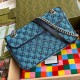 Gucci GG Marmont Small Shoulder Bag in Blue GG Canvas