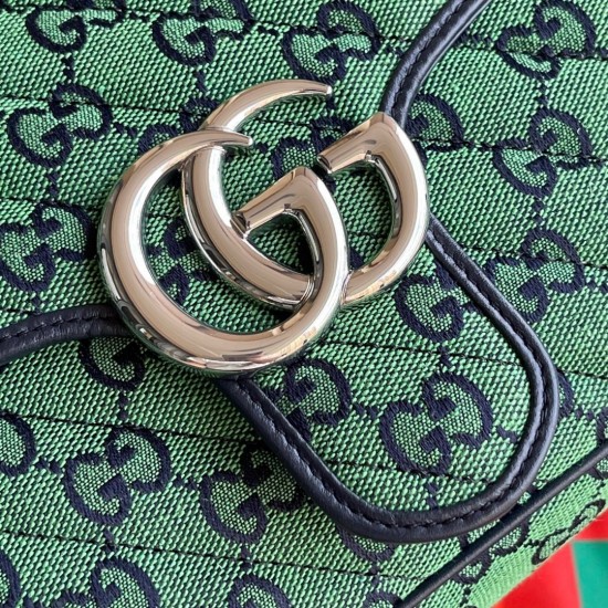 Gucci GG Marmont Small Shoulder Bag in Green GG Canvas