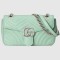 Gucci GG Marmont Small Shoulder Bag in Pastel Green Chevron Leather