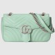 Gucci GG Marmont Small Shoulder Bag in Pastel Green Chevron Leather