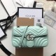 Gucci GG Marmont Small Shoulder Bag in Pastel Green Chevron Leather