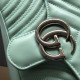 Gucci GG Marmont Small Shoulder Bag in Pastel Green Chevron Leather