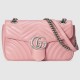 Gucci GG Marmont Small Shoulder Bag in Pastel Pink Chevron Leather