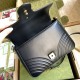 Gucci GG Marmont Small Top Handle Bag in Black Chevron Calfskin