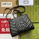 Gucci GG Marmont Small Top Handle Bag in Black Chevron Leather