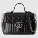 Gucci GG Marmont Small Top Handle Bag in Black Matelasse Leather