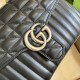 Gucci GG Marmont Small Top Handle Bag in Black Matelasse Leather