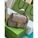 Gucci GG Marmont Small Top Handle Bag in Nude Chevron Calfskin