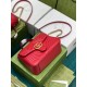 Gucci GG Marmont Small Top Handle Bag in Red Chevron Calfskin