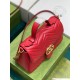 Gucci GG Marmont Small Top Handle Bag in Red Chevron Calfskin