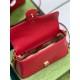 Gucci GG Marmont Small Top Handle Bag in Red Chevron Calfskin