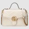 Gucci GG Marmont Small Top Handle Bag in White Chevron Calfskin