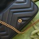 Gucci GG Marmont Super Mini Bag in Black Chevron Leather