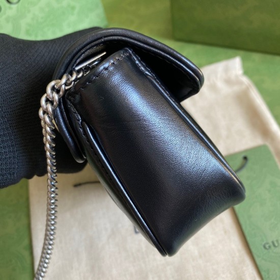 Gucci GG Marmont Super Mini Bag in Black Matelasse Leather