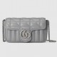 Gucci GG Marmont Super Mini Bag in Grey Matelasse Leather