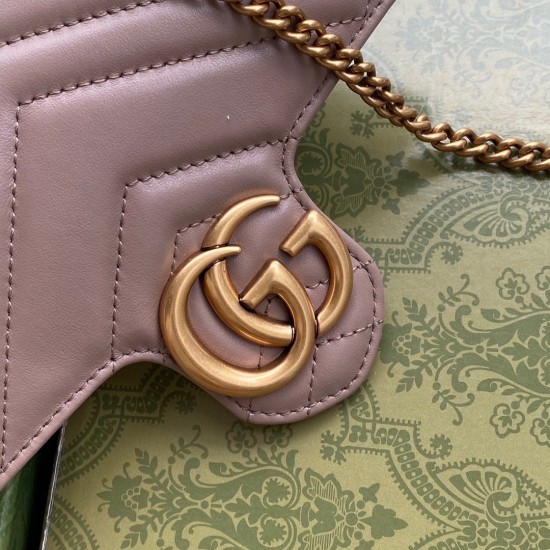 Gucci GG Marmont Super Mini Bag in Nude Chevron Leather