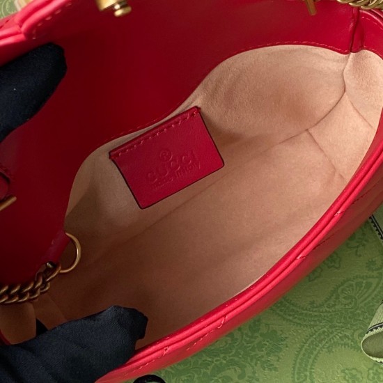 Gucci GG Marmont Super Mini Bag in Red Chevron Leather