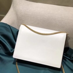 Saint Laurent Blanc Cassandra Monogram Clasp Bag