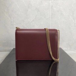 Saint Laurent Bordeaux Cassandra Monogram Clasp Bag