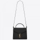 Saint Laurent Cassandra Medium Bag In Black Grained Leather