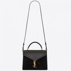 Saint Laurent Cassandra Medium Bag In Black Suede