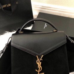 Saint Laurent Cassandra Medium Bag In Black Suede