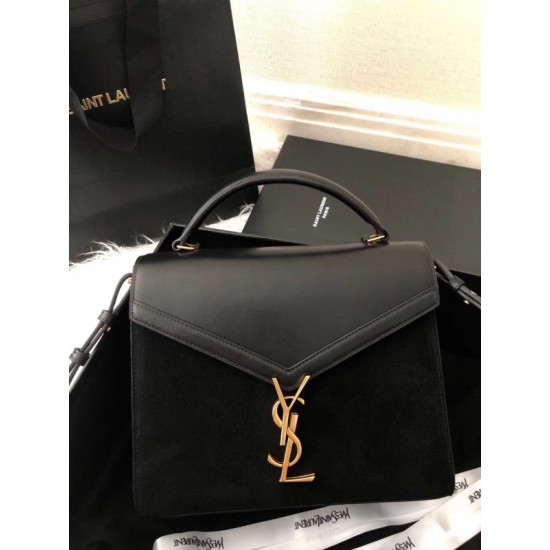 Saint Laurent Cassandra Medium Bag In Black Suede