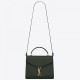 Saint Laurent Cassandra Medium Bag In Dark Green Grained Leather