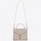 Saint Laurent Cassandra Medium Bag In White Grained Leather