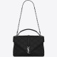 Saint Laurent Black Large Stitched Diamond Matelasse College Bag