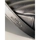 Saint Laurent College Large All Black Matelasse Leather Bag