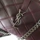 Saint Laurent Medium College Bag In Bordeaux Matelasse Leather