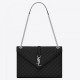 Saint Laurent Envelope Large Bag In Noir Grained Leather