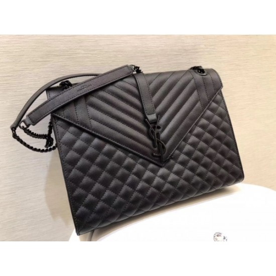 Saint Laurent Large Envelope All Black Bag