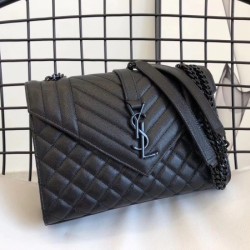 Saint Laurent Medium Envelope All Black Bag