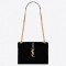 Saint Laurent Medium Envelope Bag In Black Suede