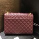 Saint Laurent Medium Envelope Bag In Bordeaux Grained Leather